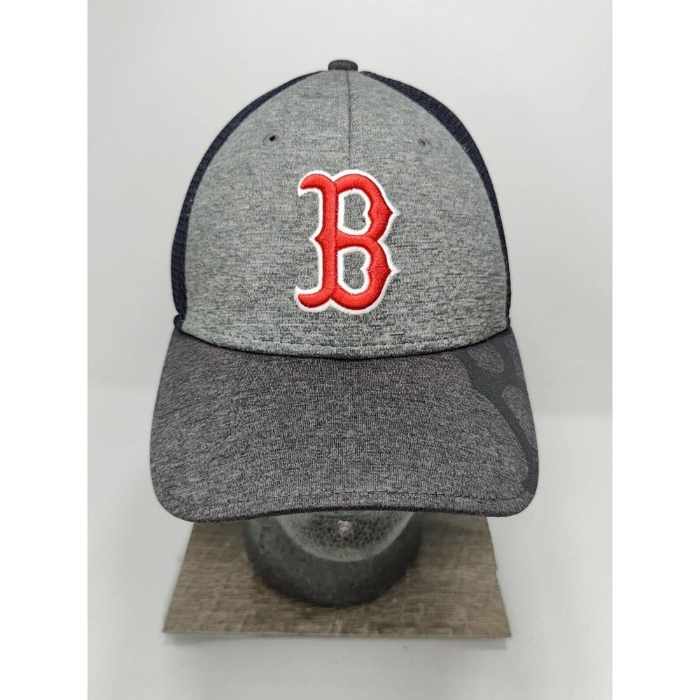 Boston Red Sox Hat Gray‎ Heathered Brim By New Era 39 Thirty MLB sz M/L